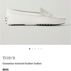 Tod's White Textured Leather Loafers
